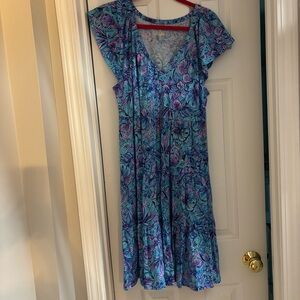NWT Lilly Pulitzer Kaiwai flutter sleeve Dress shells n bells